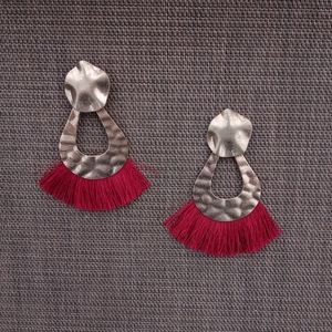 👠💋Huge Red Tassel 💛 Earrings 🎀